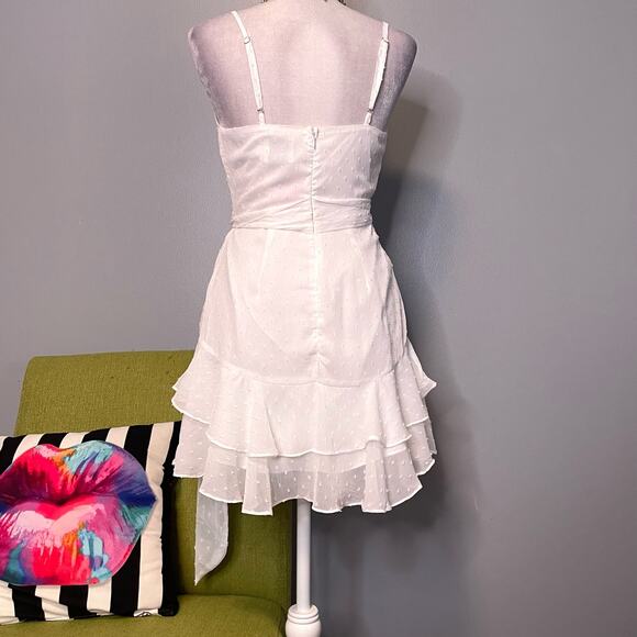 Hello Molly White Ice Cold Mini Ruffle Dress NEW Small 4 - Picture 6 of 6